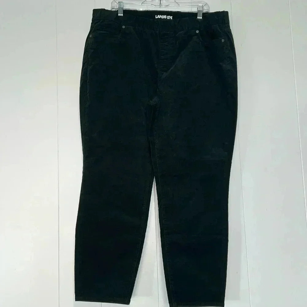 Lands End Dark Green Corduroy Women’s Pants J 24